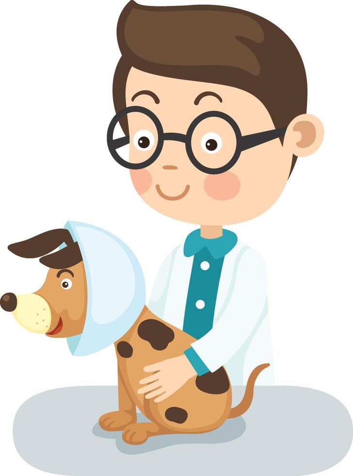 Profession veterinary illustration on white background vector