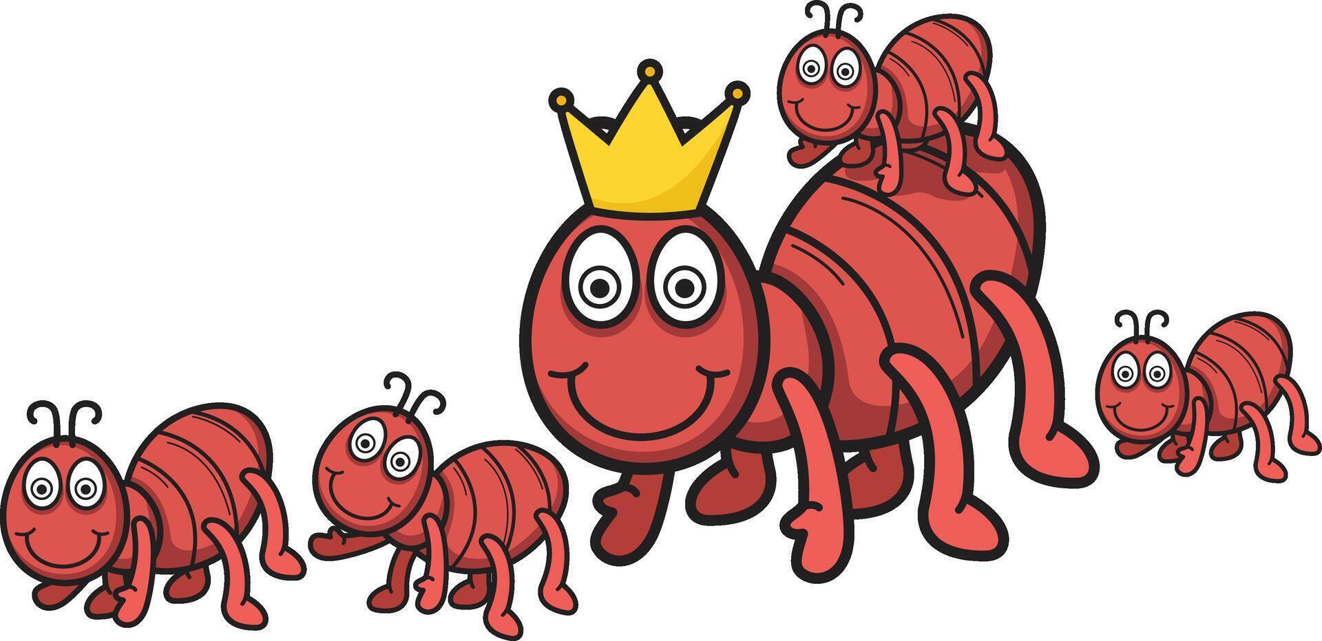 cartoon character ant outline vector