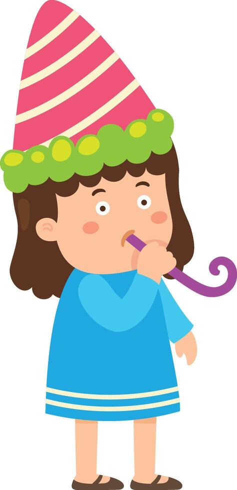 little girl party illustration vector