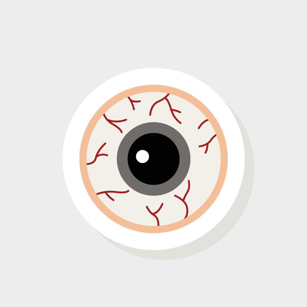 illustration Halloween eye sticker icon vector