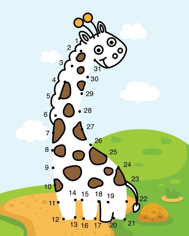 Numbers game education game and coloring book for children illustration vector