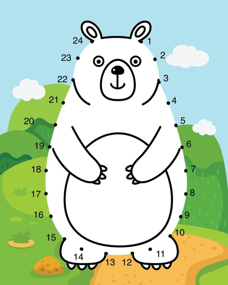 Numbers game education game and coloring book for children illustration vector