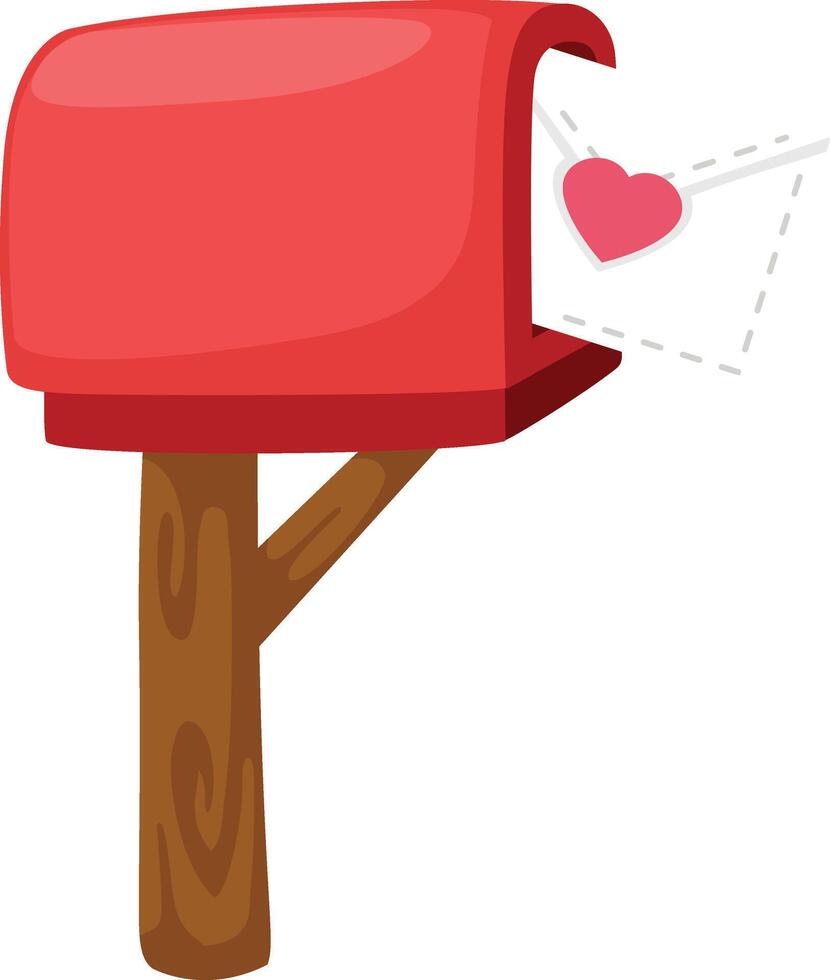 red post box illustration vector
