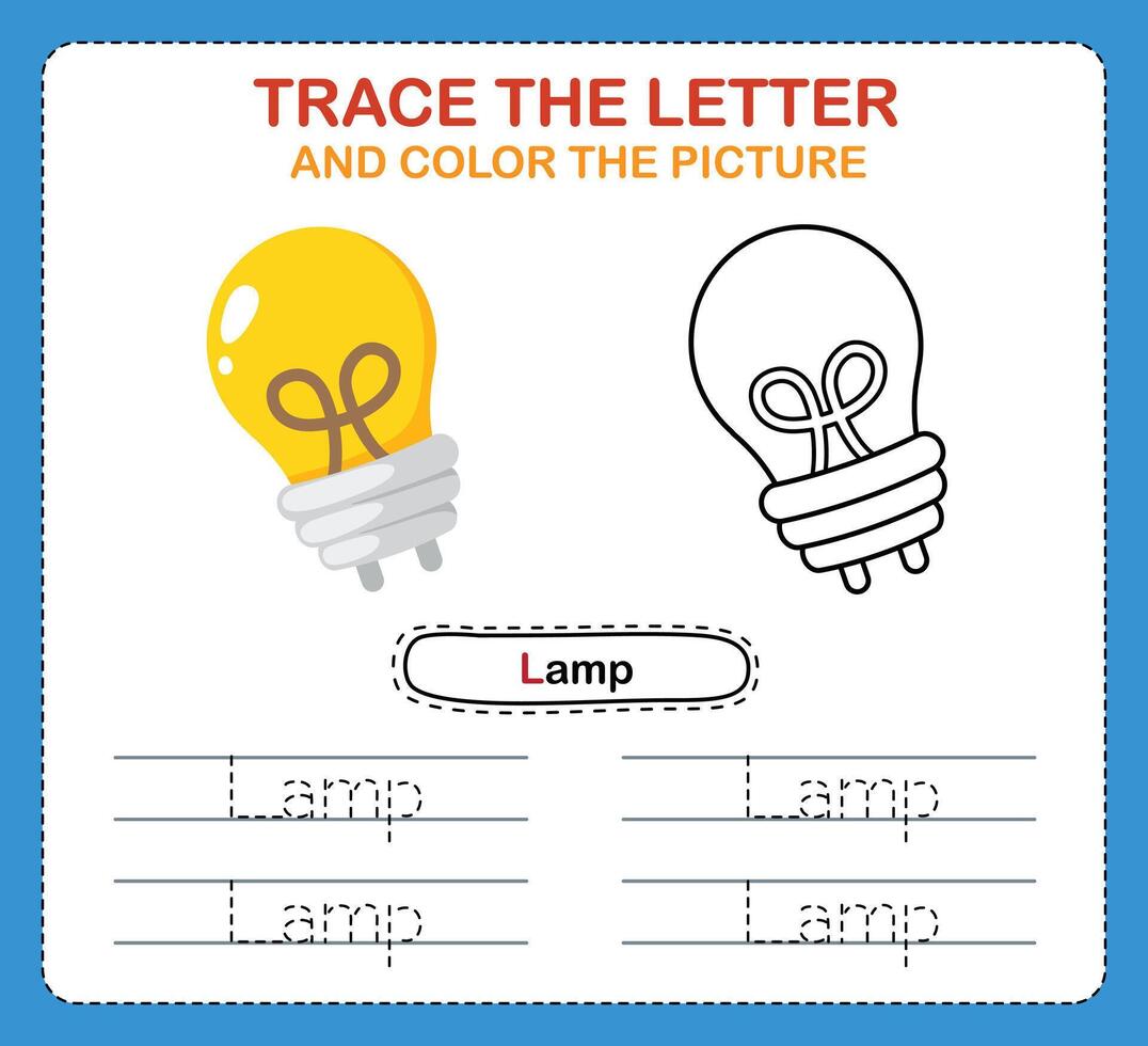 Trace letters of english alphabet and coloring book.Handwriting practice for preschool kids vector