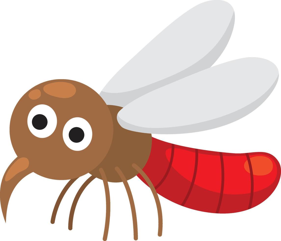 illustration of mosquito cartoon white on background vector