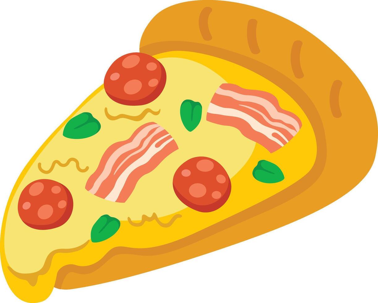 illustration of pizza slice white on background vector