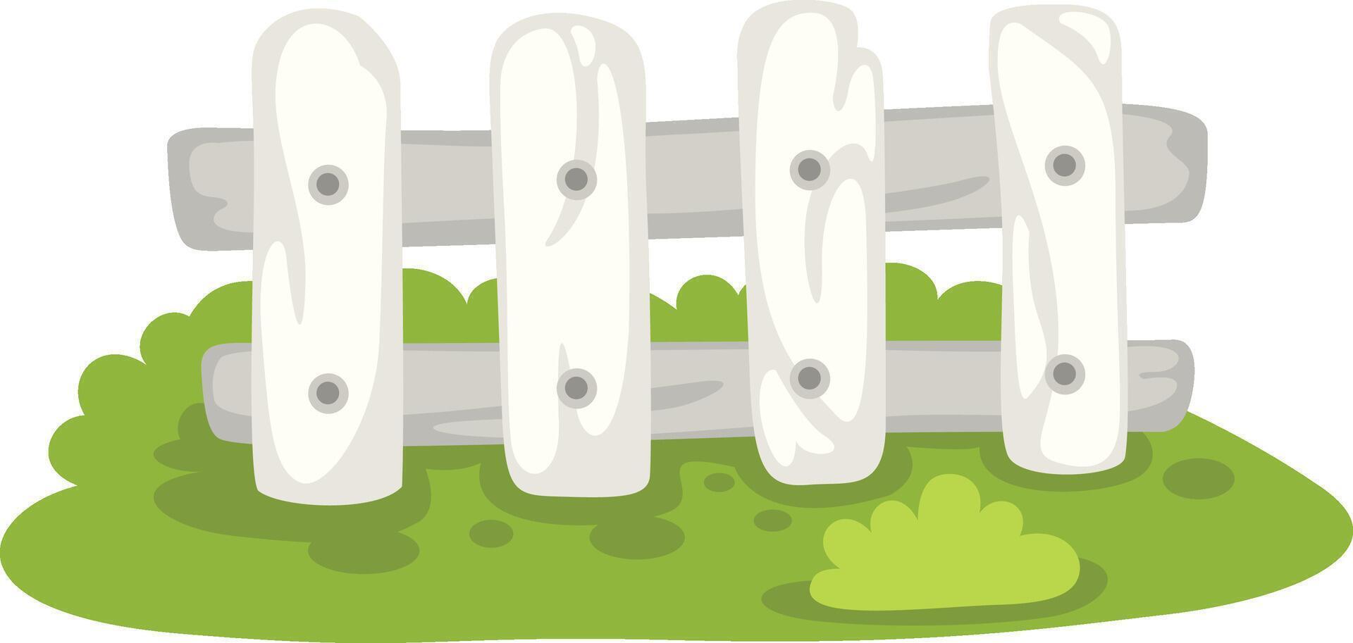 white wood fence on white background illustration vector