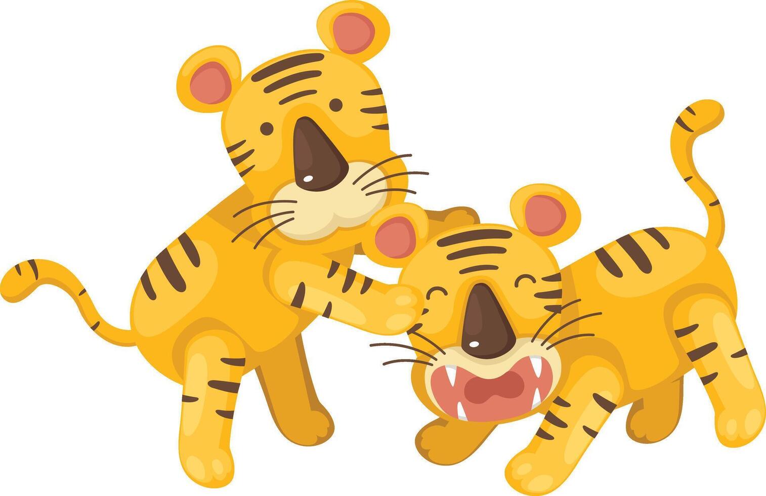 illustration of isolated tiger on white background vector
