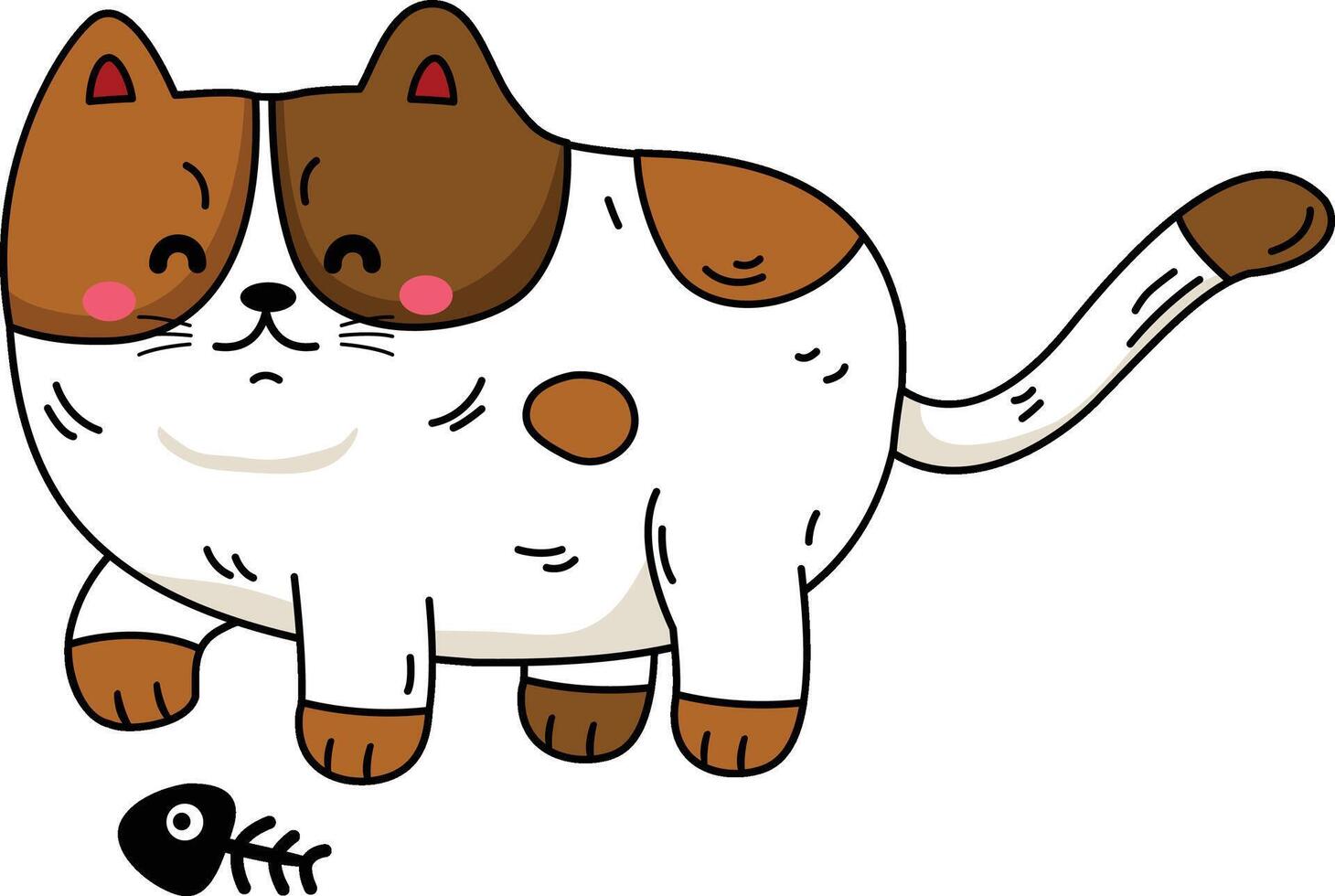 Hand drawn cat character illustration, vector
