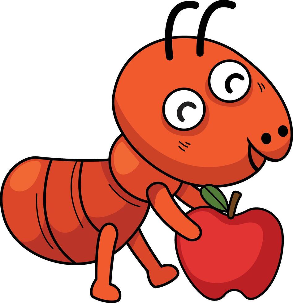 Hand drawn ant character illustration, vector