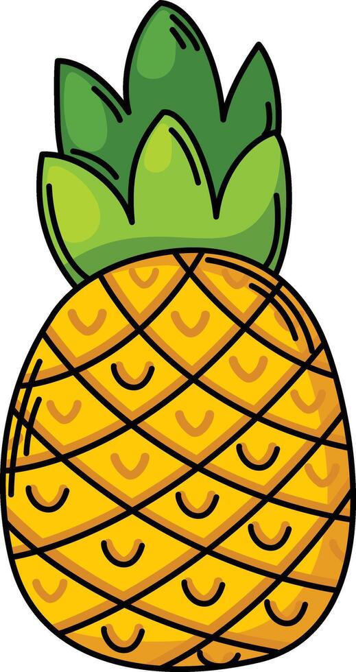 illustration of pineapple outline white on background vector
