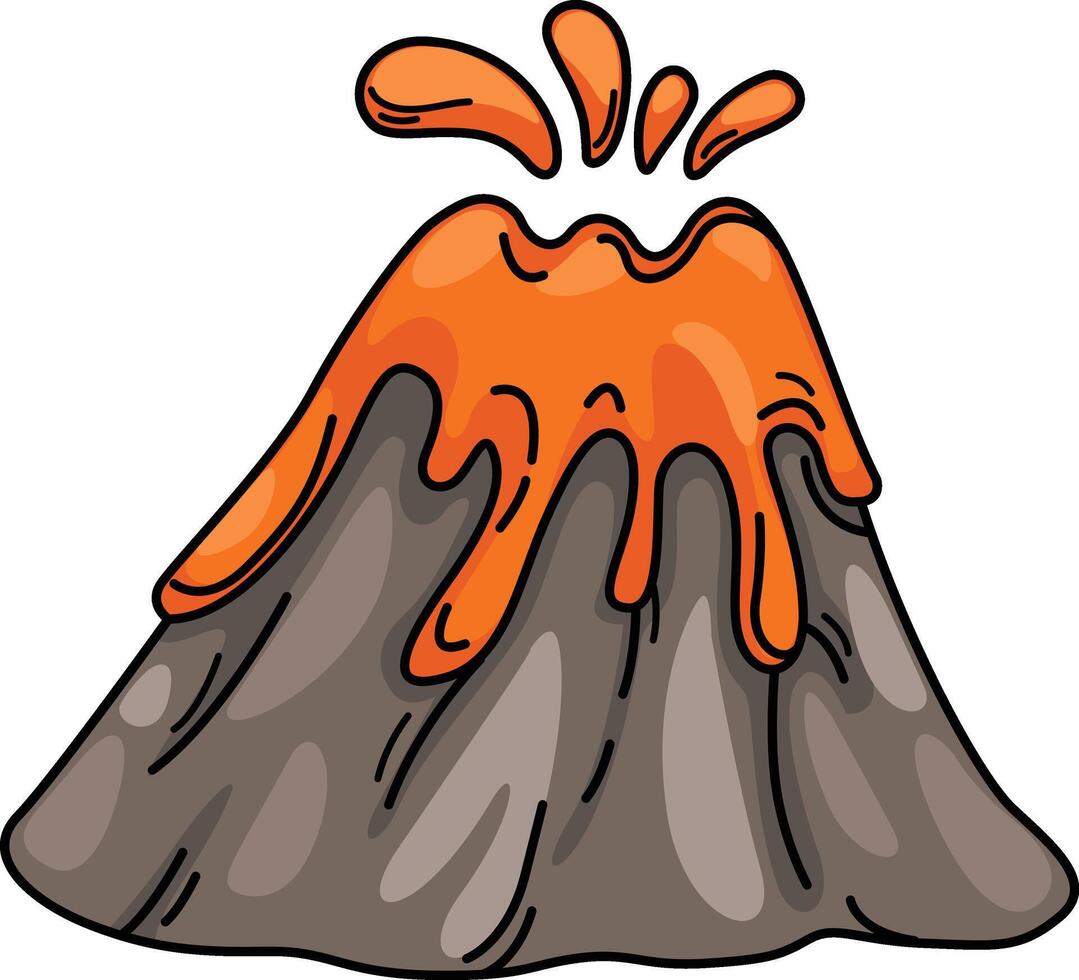 illustration of volcano outline white on background vector