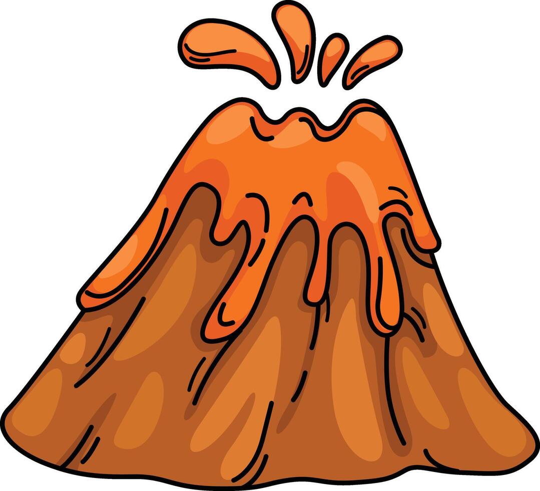 illustration of volcano outline white on background vector