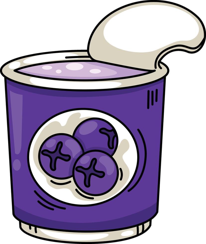 illustration of yogurt outline white on background vector