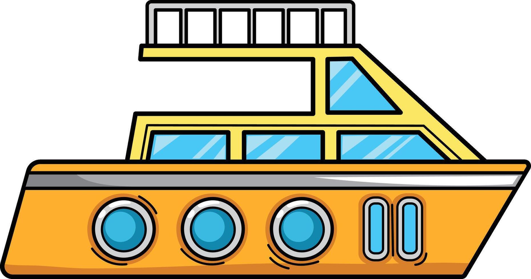 illustration of yacht outline white on background vector