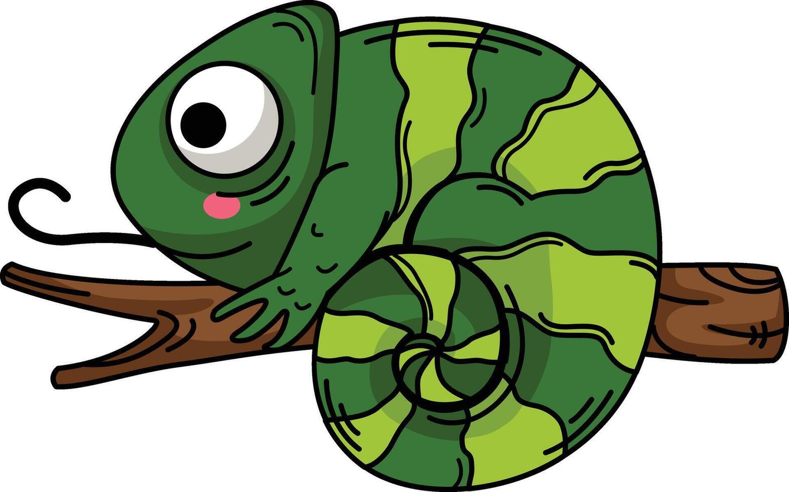 Hand drawn iguana character illustration, vector