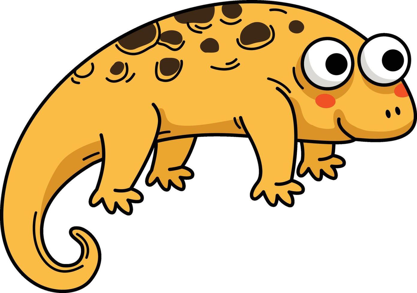 Hand drawn newt character illustration, vector