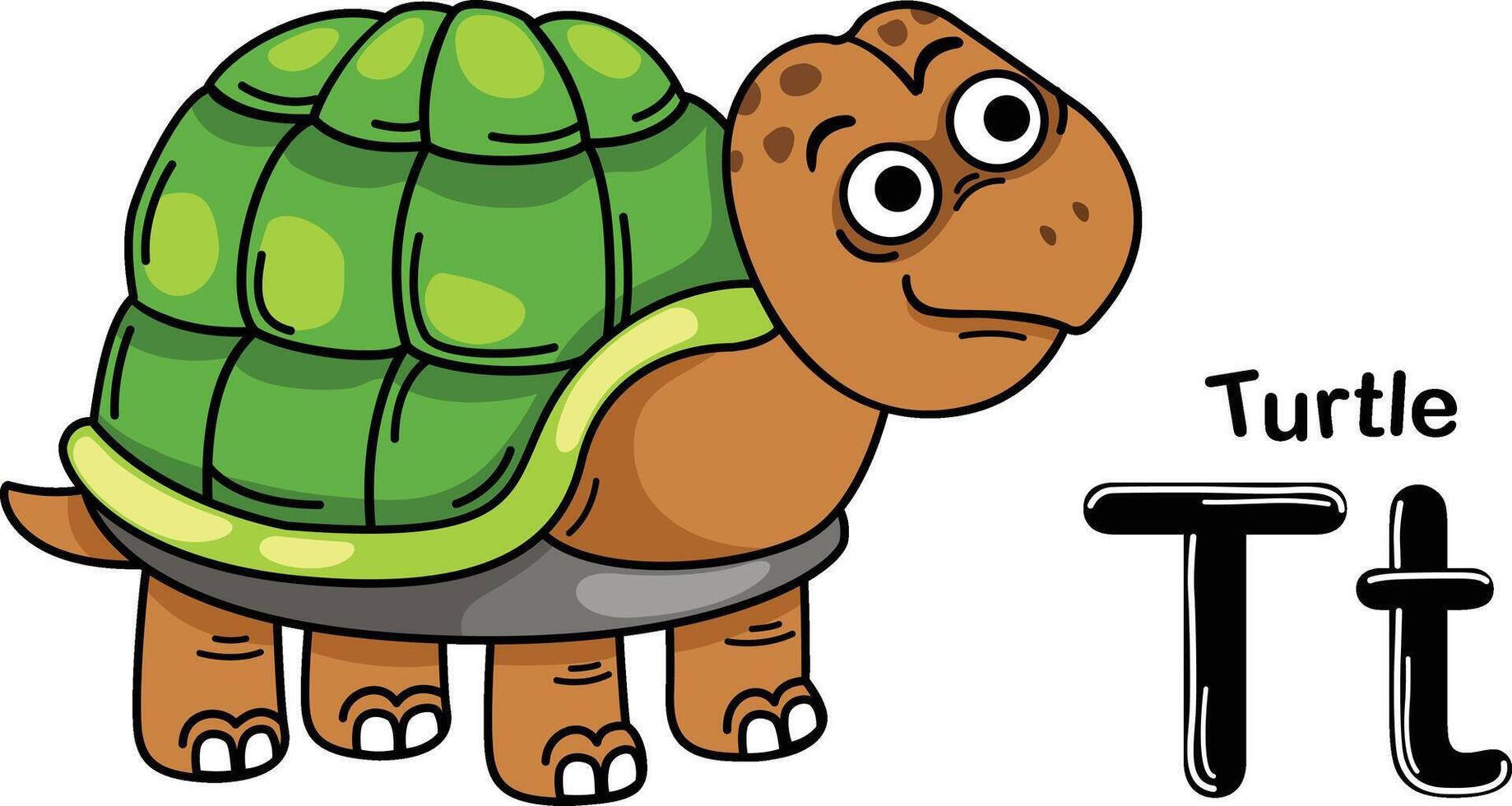 Illustration Isolated Animal Alphabet Letter T-Turtle vector