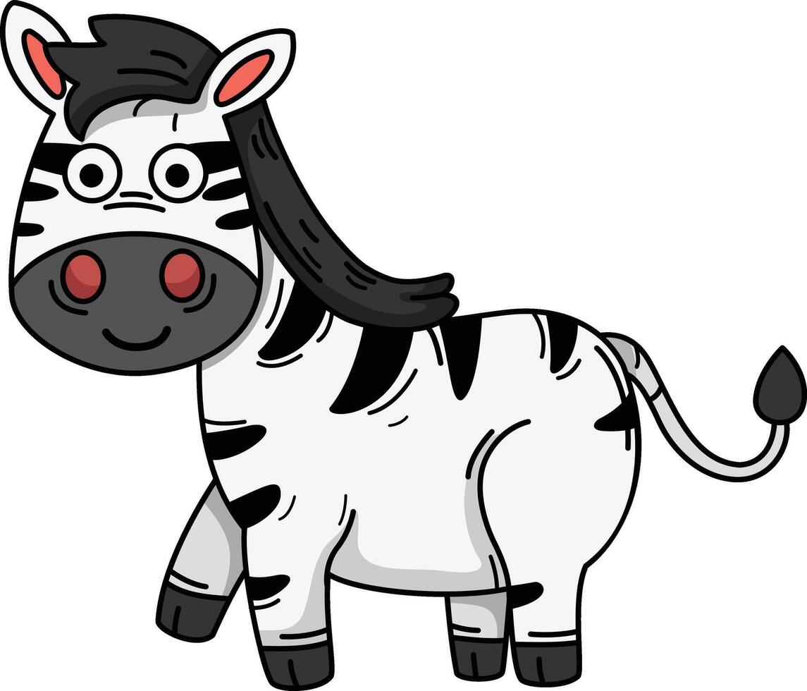 Hand drawn zebra character illustration, vector