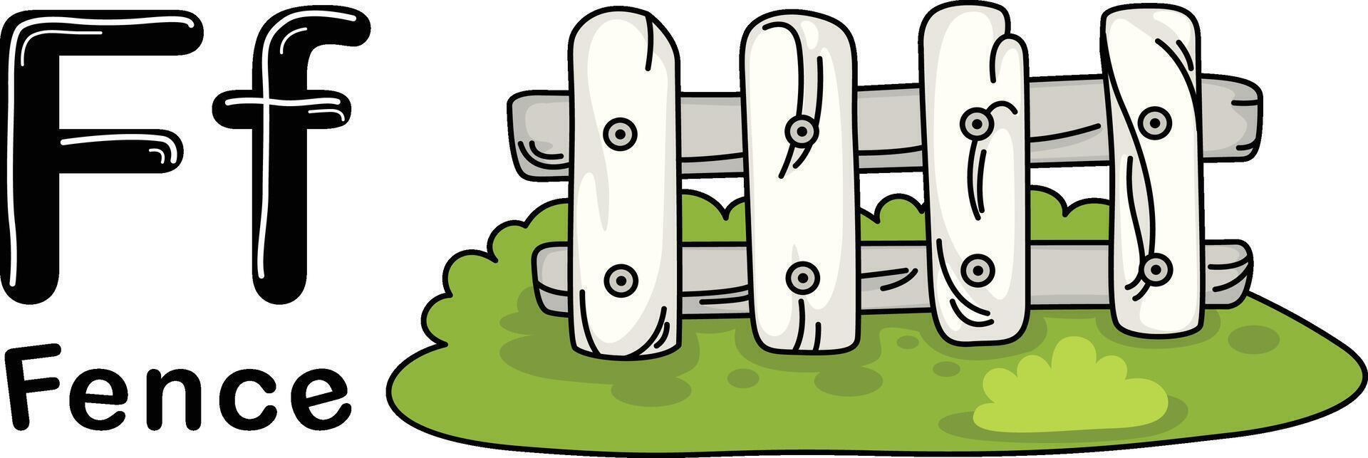 Illustration Isolated Alphabet Letter F-Fence vector
