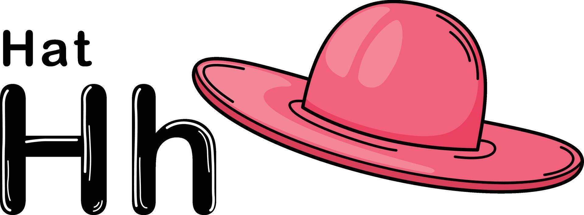 Illustration Isolated Alphabet Letter H-Hat vector