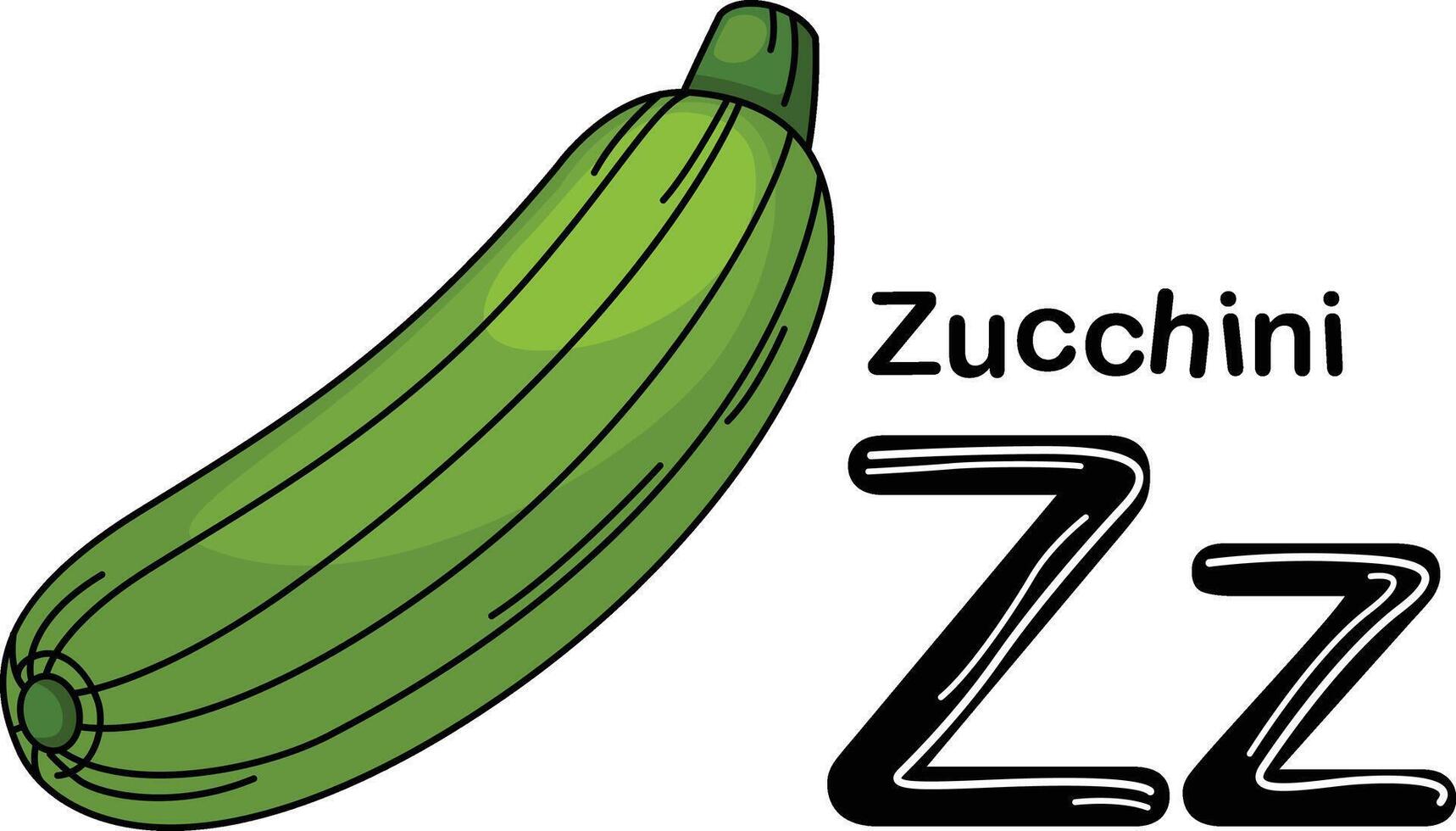 Illustration Isolated Alphabet Letter Z-Zucchini vector