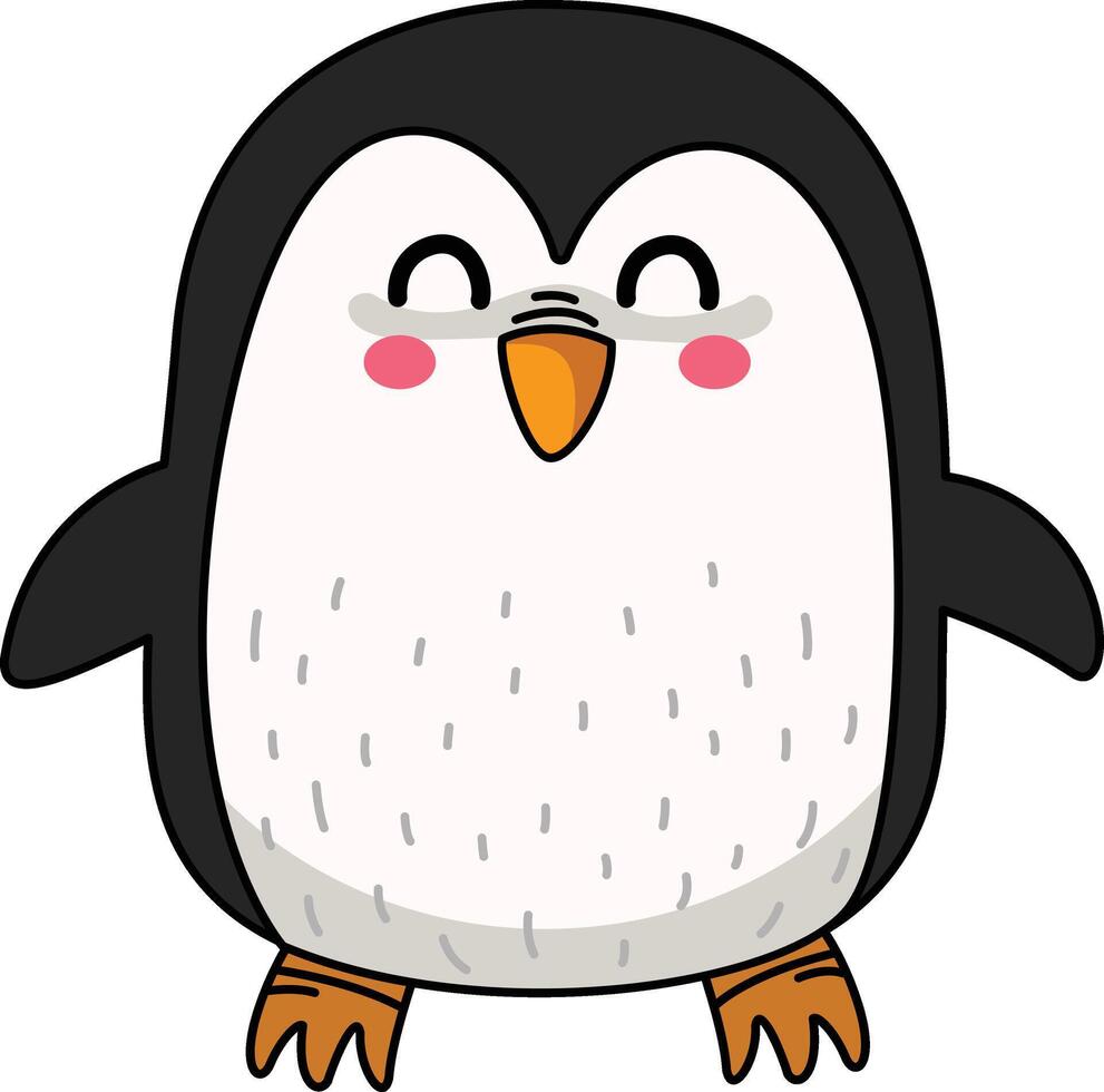 illustration of colorful penguin outline white on background vector