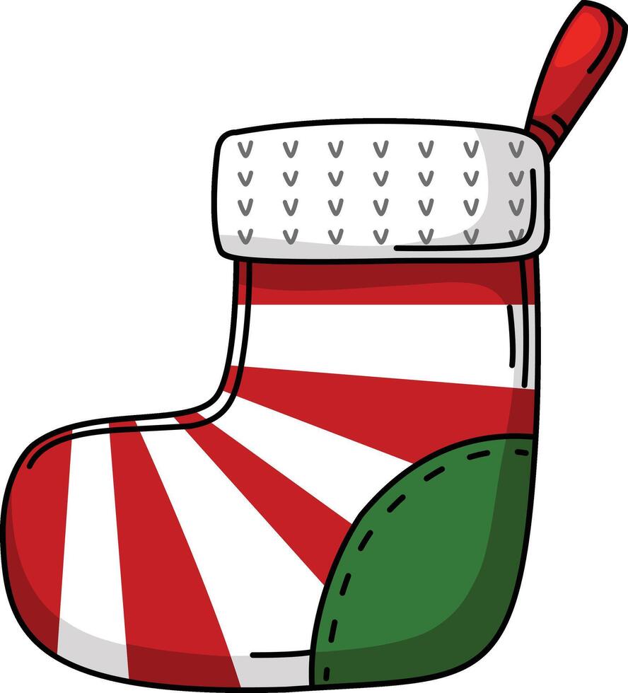 illustration of colorful sock outline white on background vector