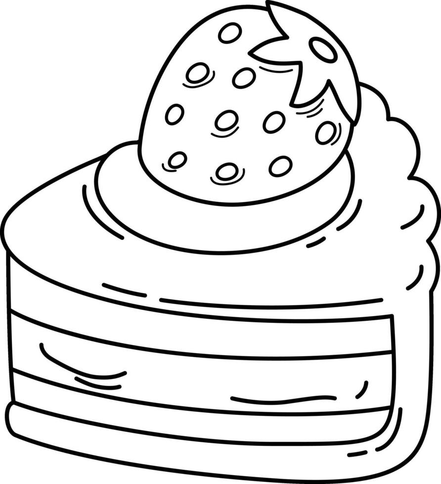 illustration of cake outline white on background vector