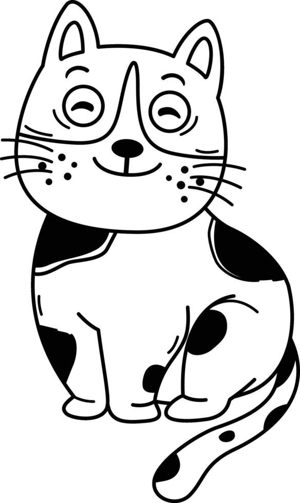 Hand drawn cat character illustration, vector