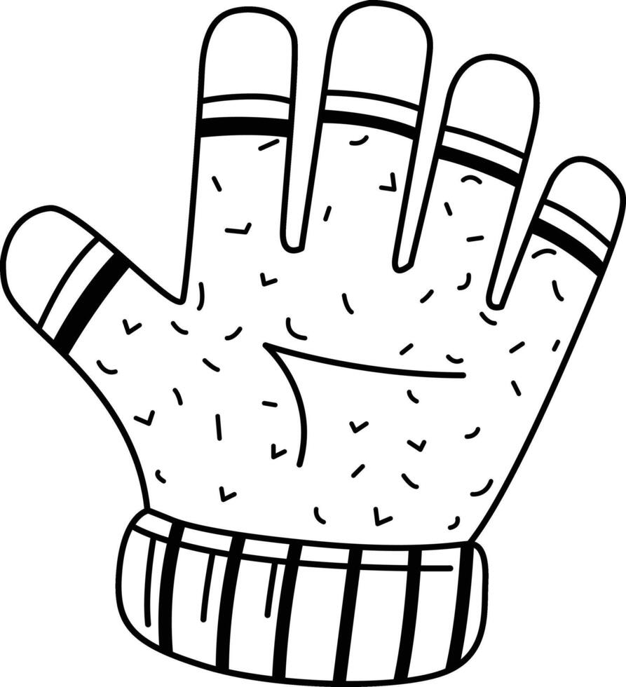 illustration of warm textile pair of winter gloves outline white on background vector