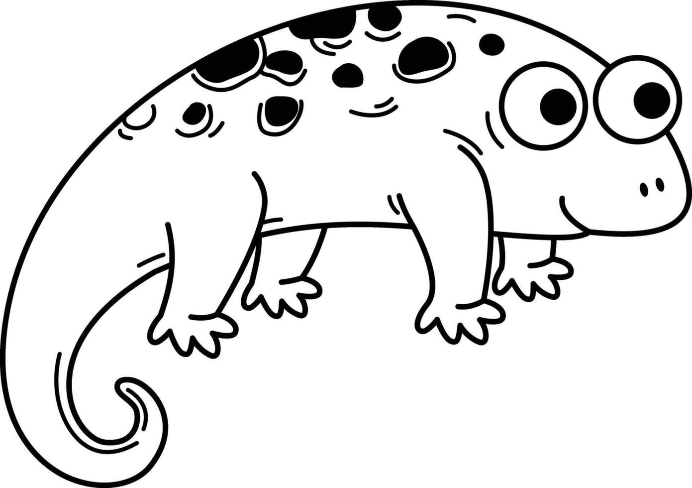 Hand drawn newt character illustration, vector