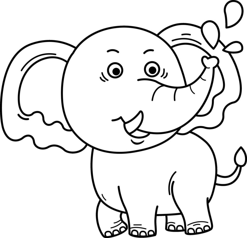 Hand drawn elephant character illustration, vector