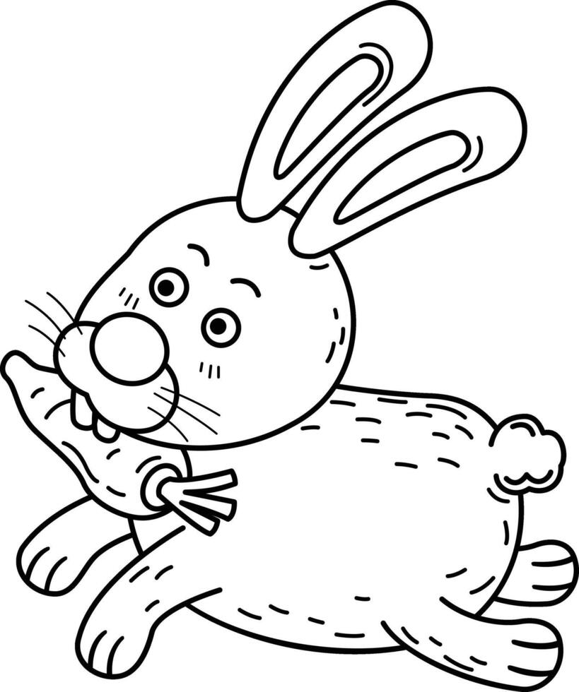 Hand drawn rabbit character illustration, vector