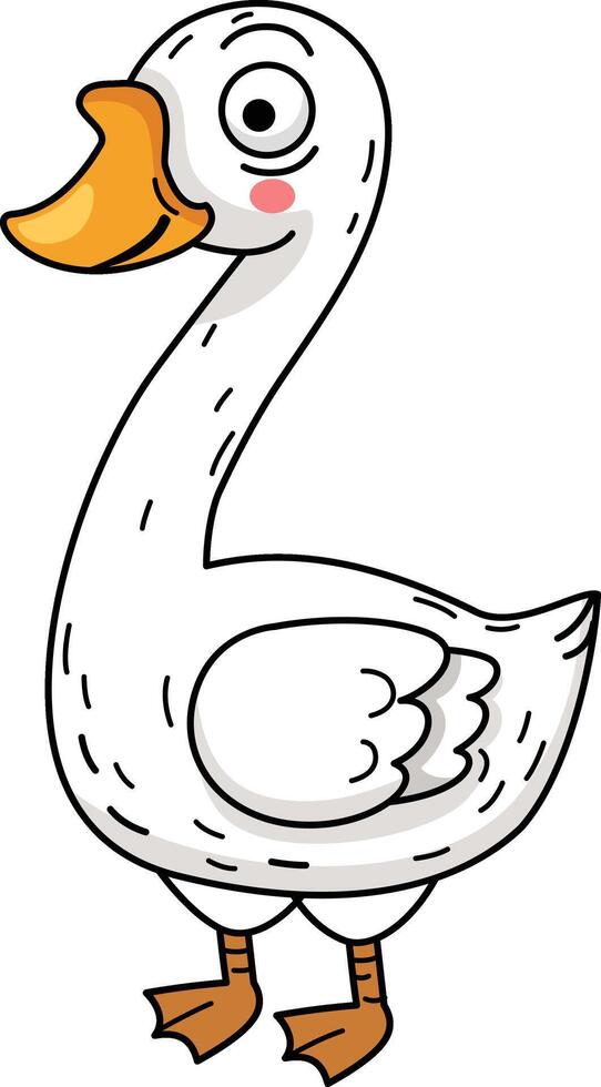 illustration of duck outline white on background vector
