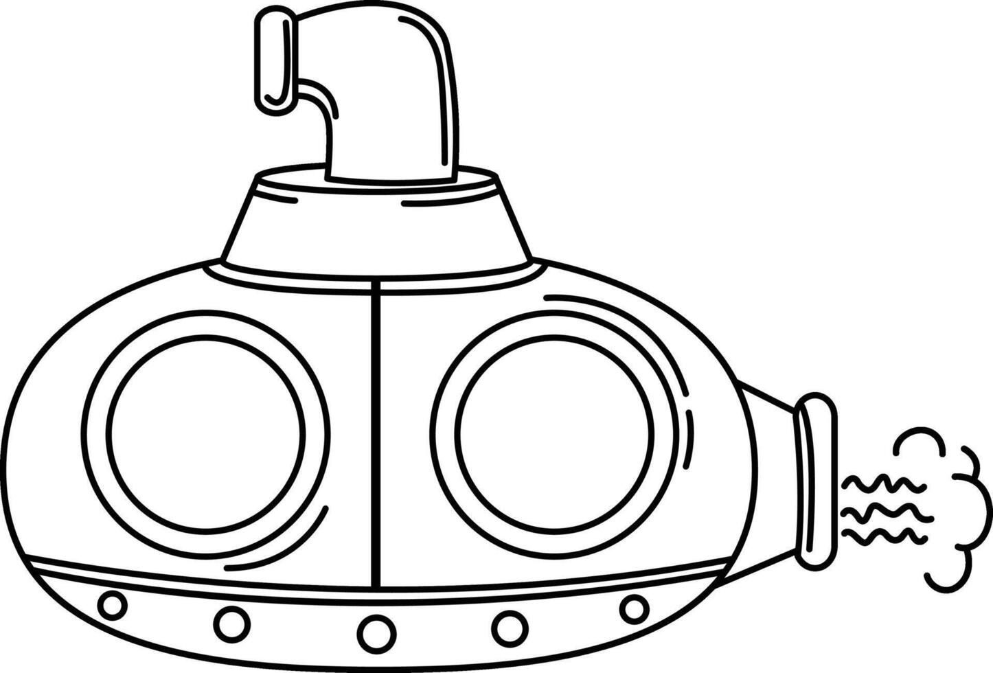 illustration of submarine outline white on background vector