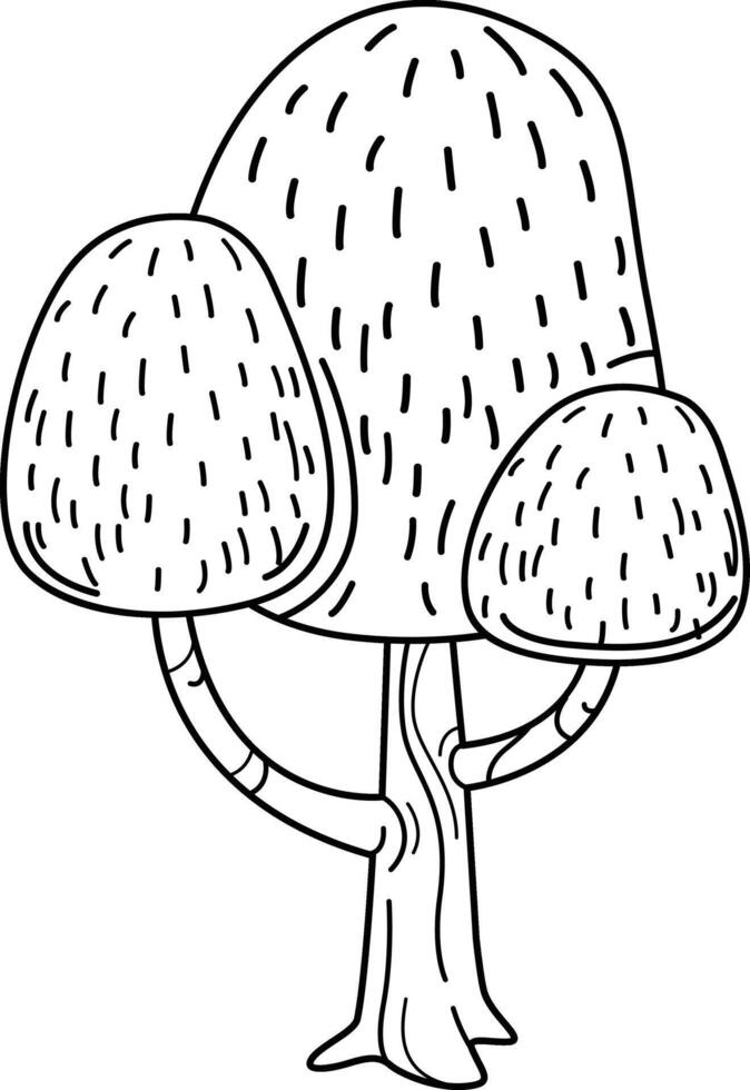 illustration of tree outline white on background vector