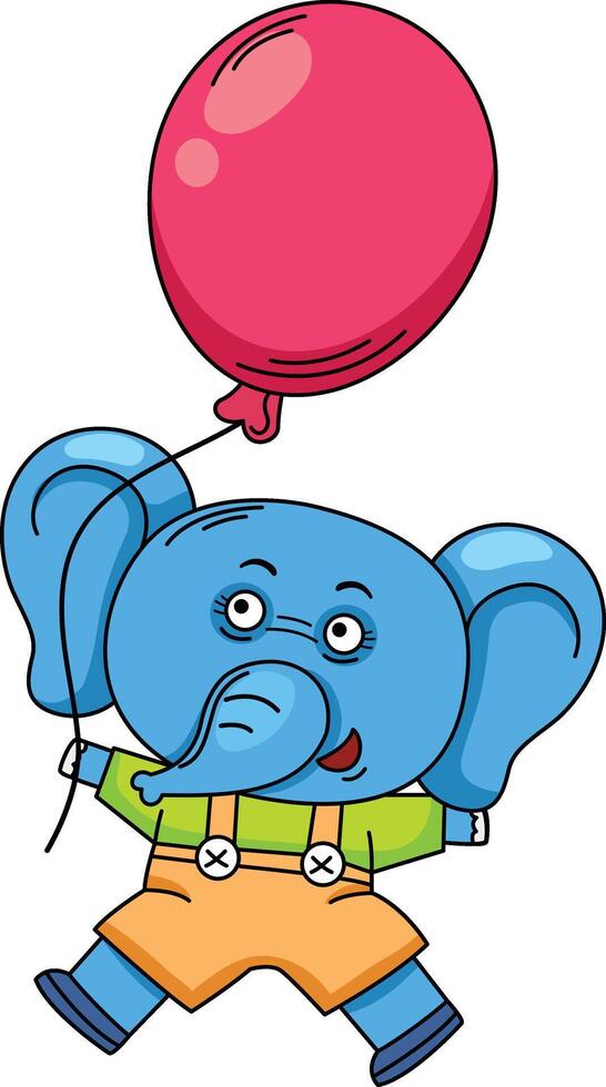 illustration of elephant character outline white on background vector