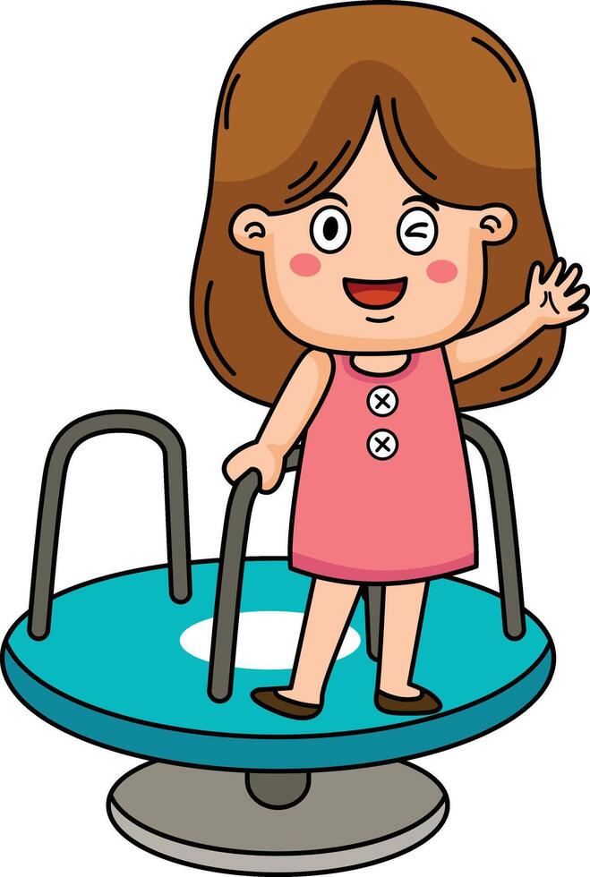 Illustration of kid playing outside vector