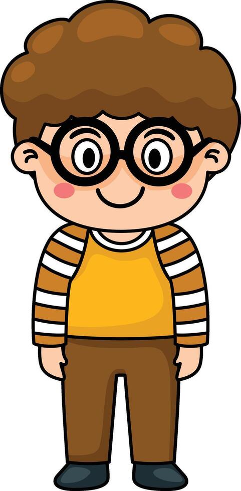 kid boy standing illustration vector