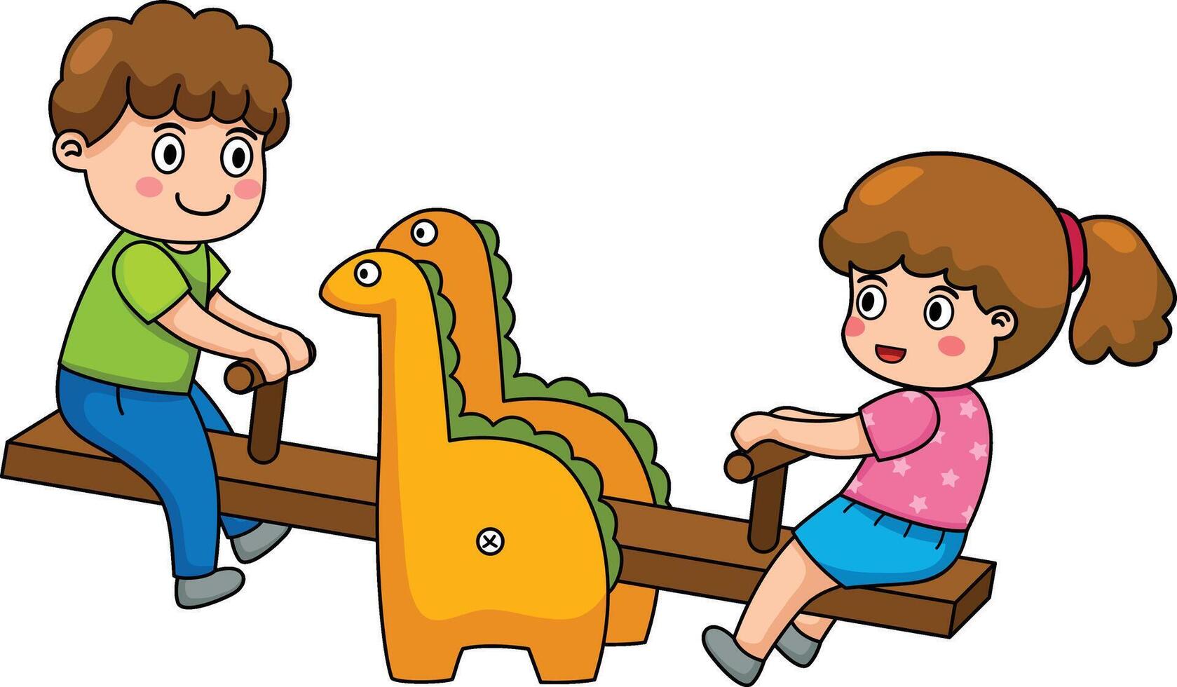Illustration of kid playing outside vector