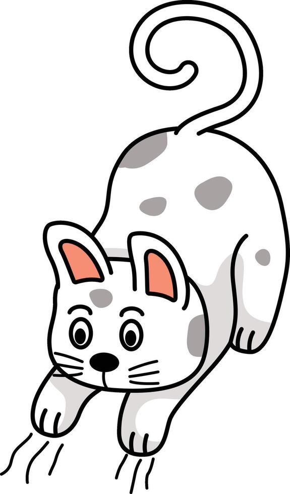 illustration of cat outline white on background vector