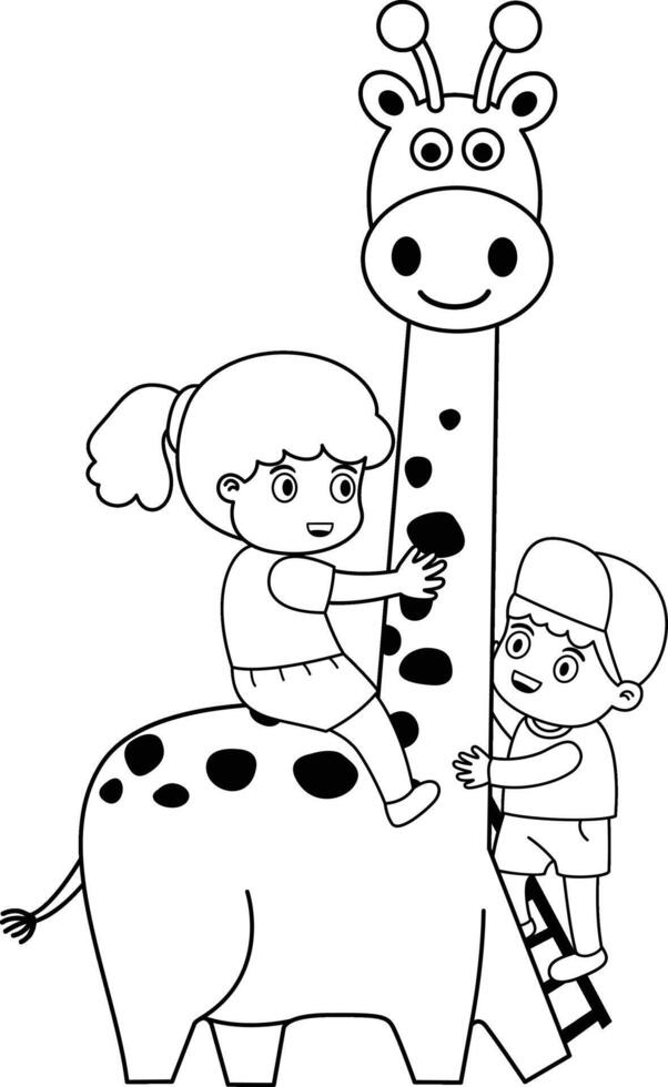 Illustration of kid playing outside vector