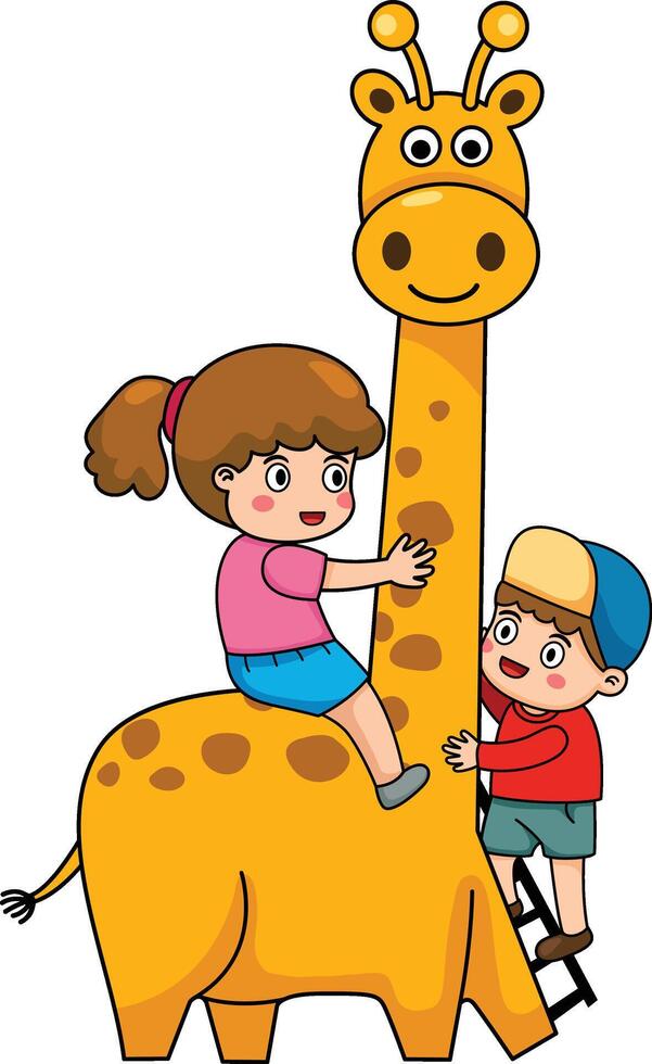 Illustration of kid playing outside vector