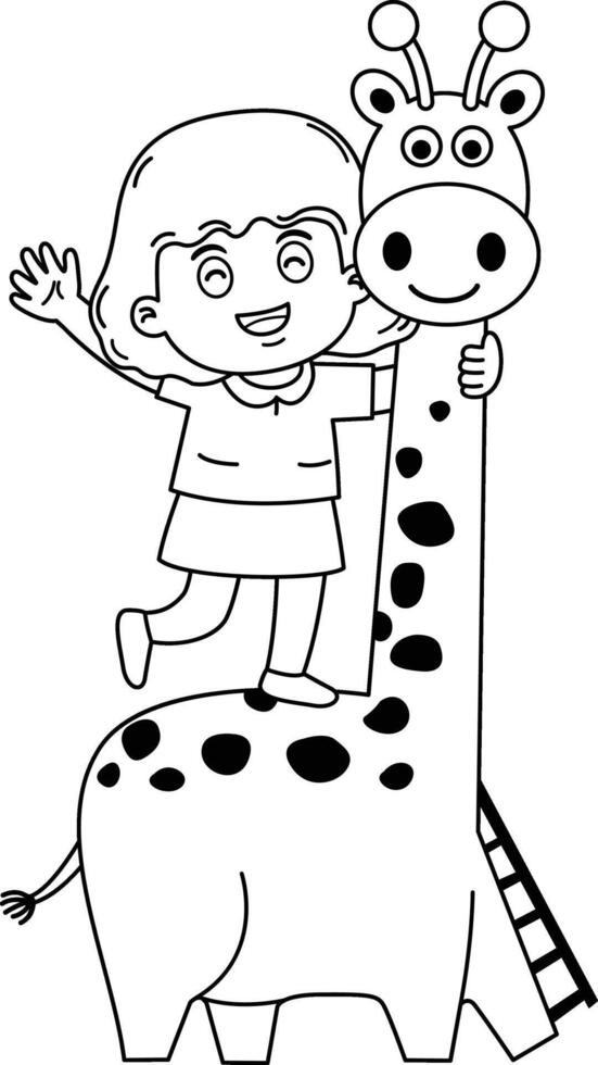 Illustration of kid playing outside vector