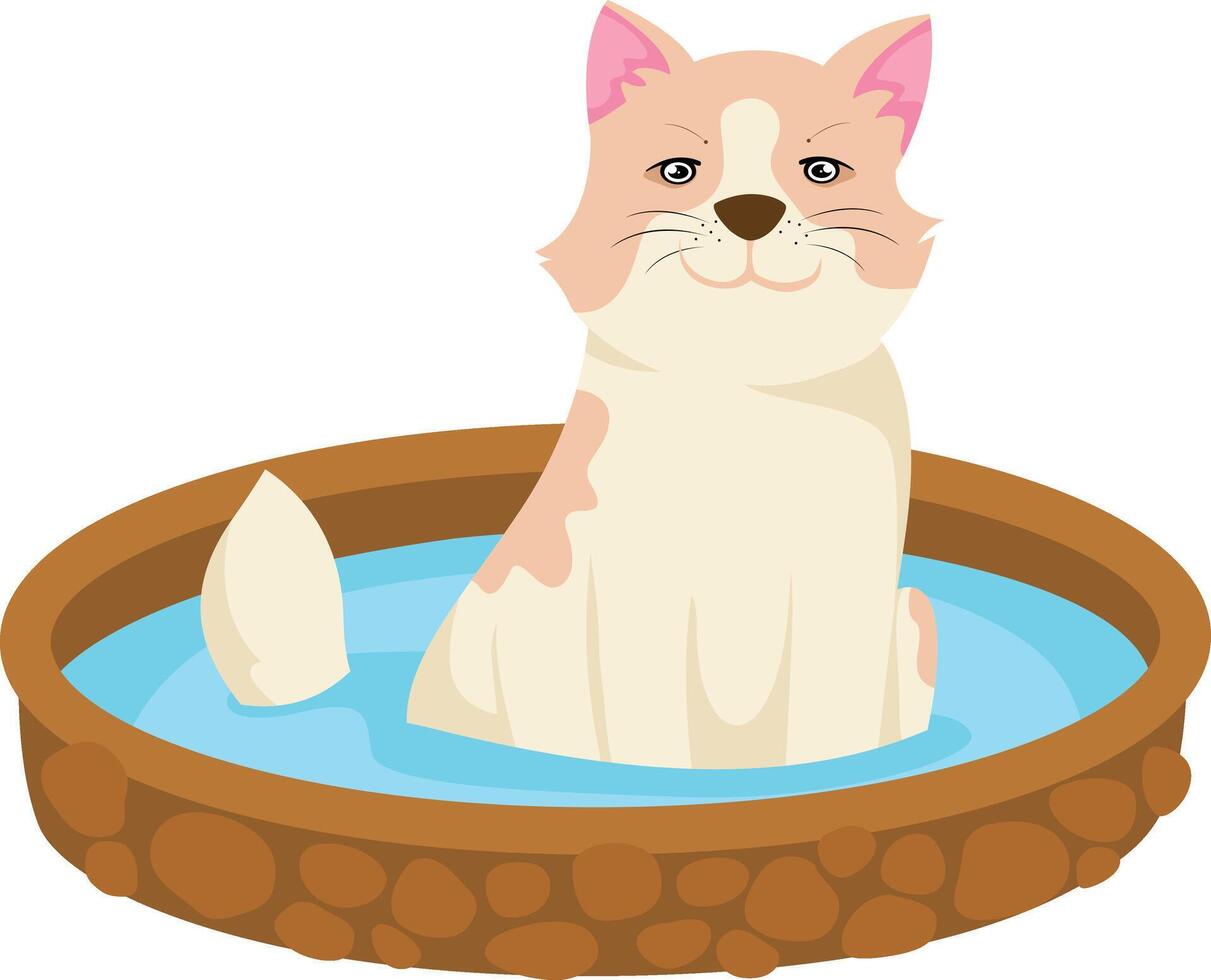Dog taking bath illustration vector