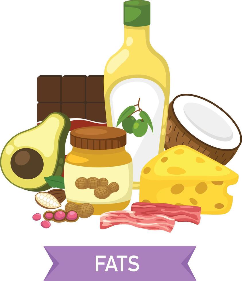 Fatty acid food group illustration vector