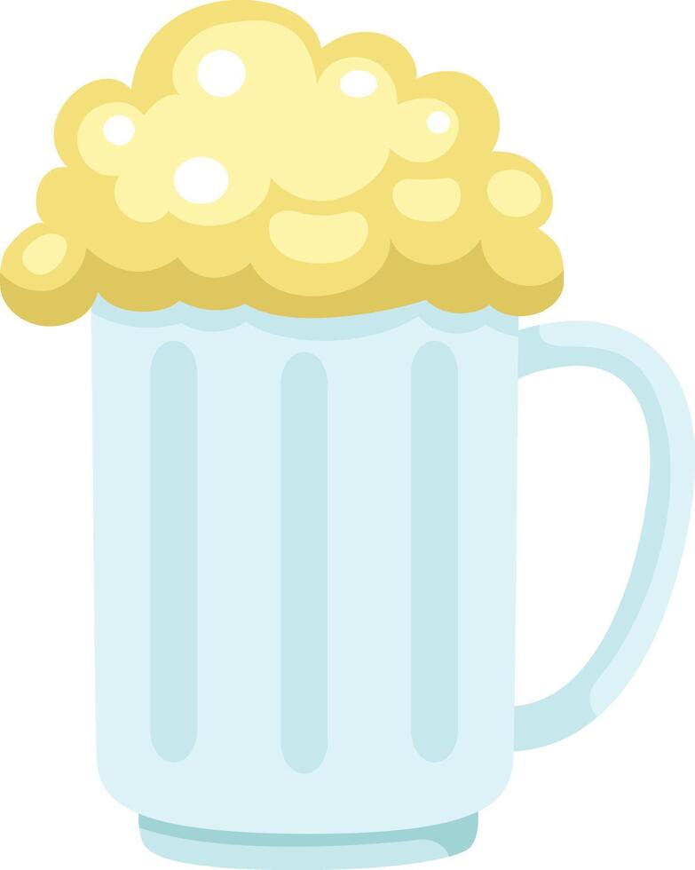 illustration of Beer glass with foam on a white background vector