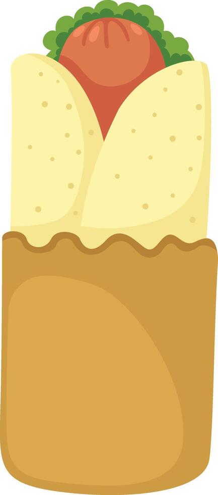 illustration of kebab wrap on a white background vector