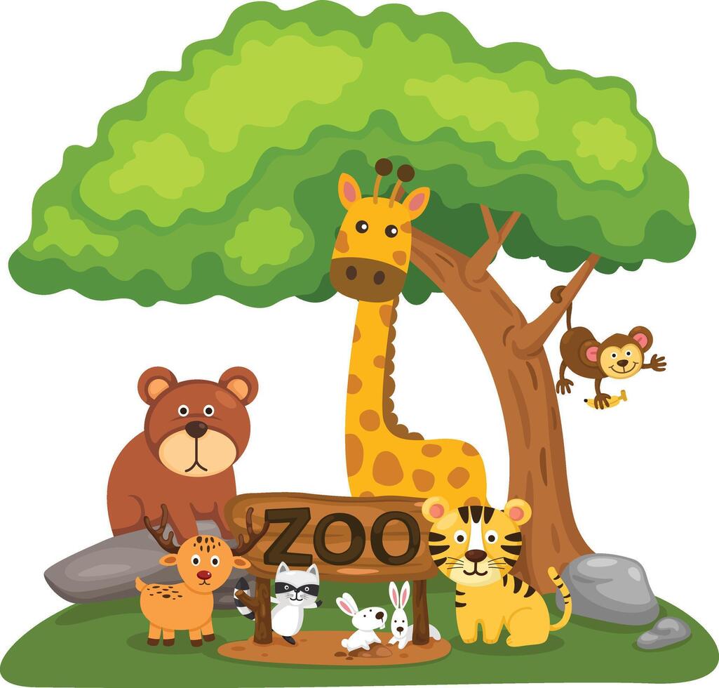 illustration of isolated animal zoo vector